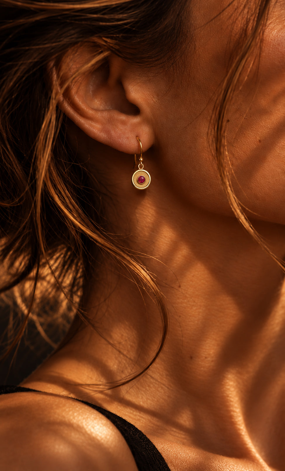 Ruby Amulet Drop Earrings