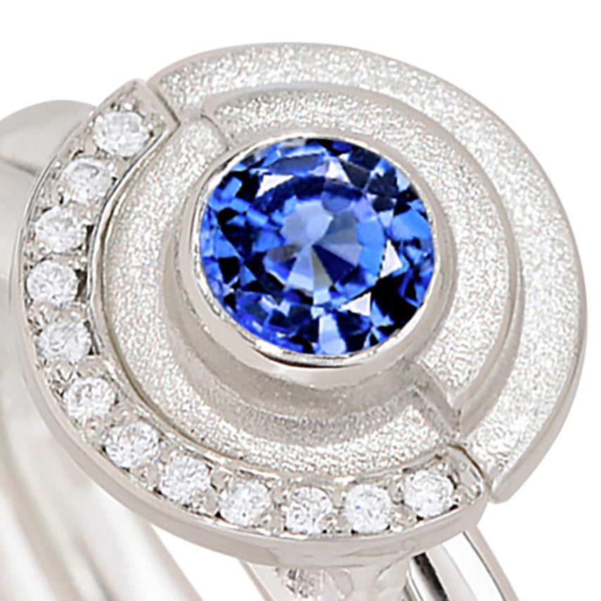 unique sapphire and diamond engagement ring, Dublin