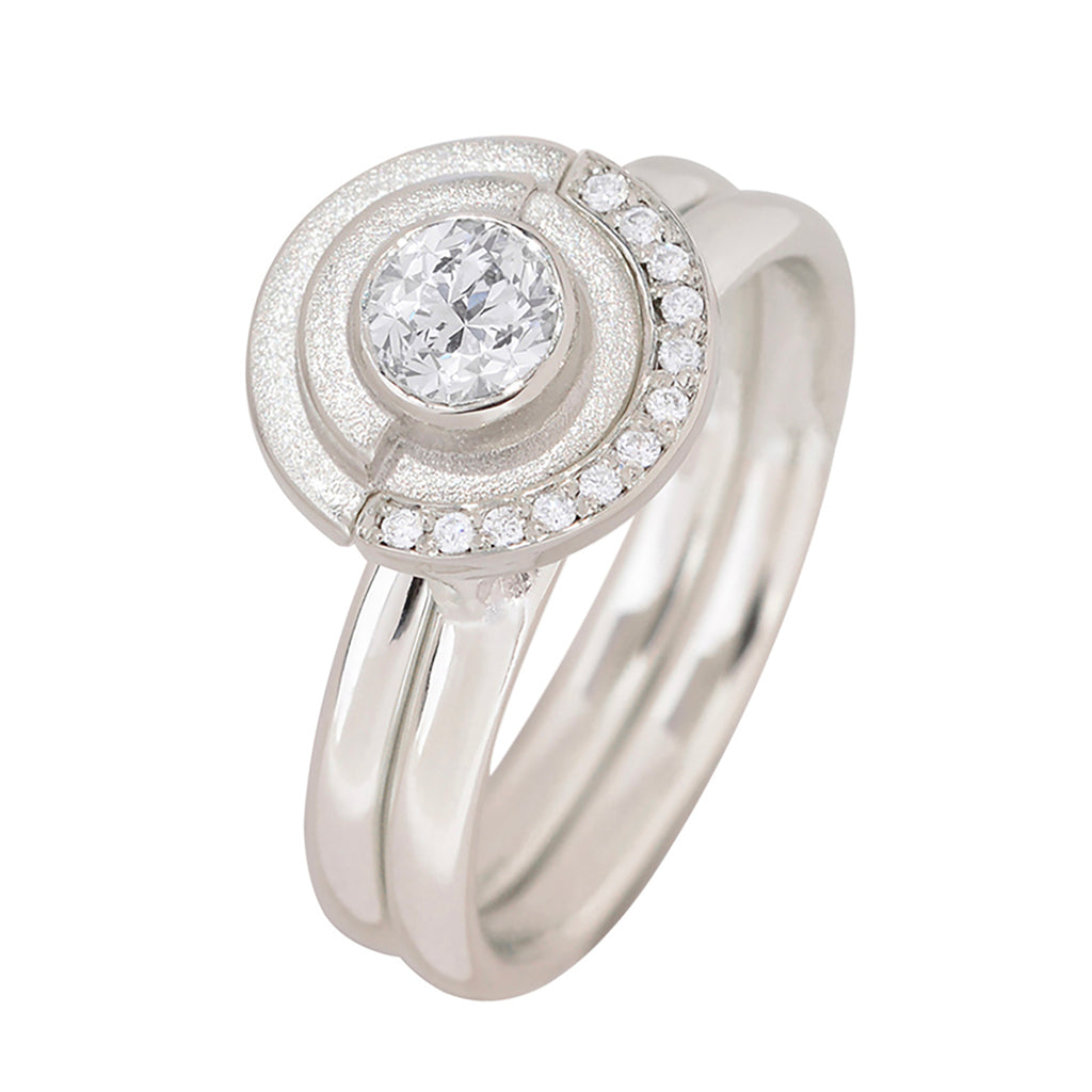 White Gold Diamond Deco Ring Set