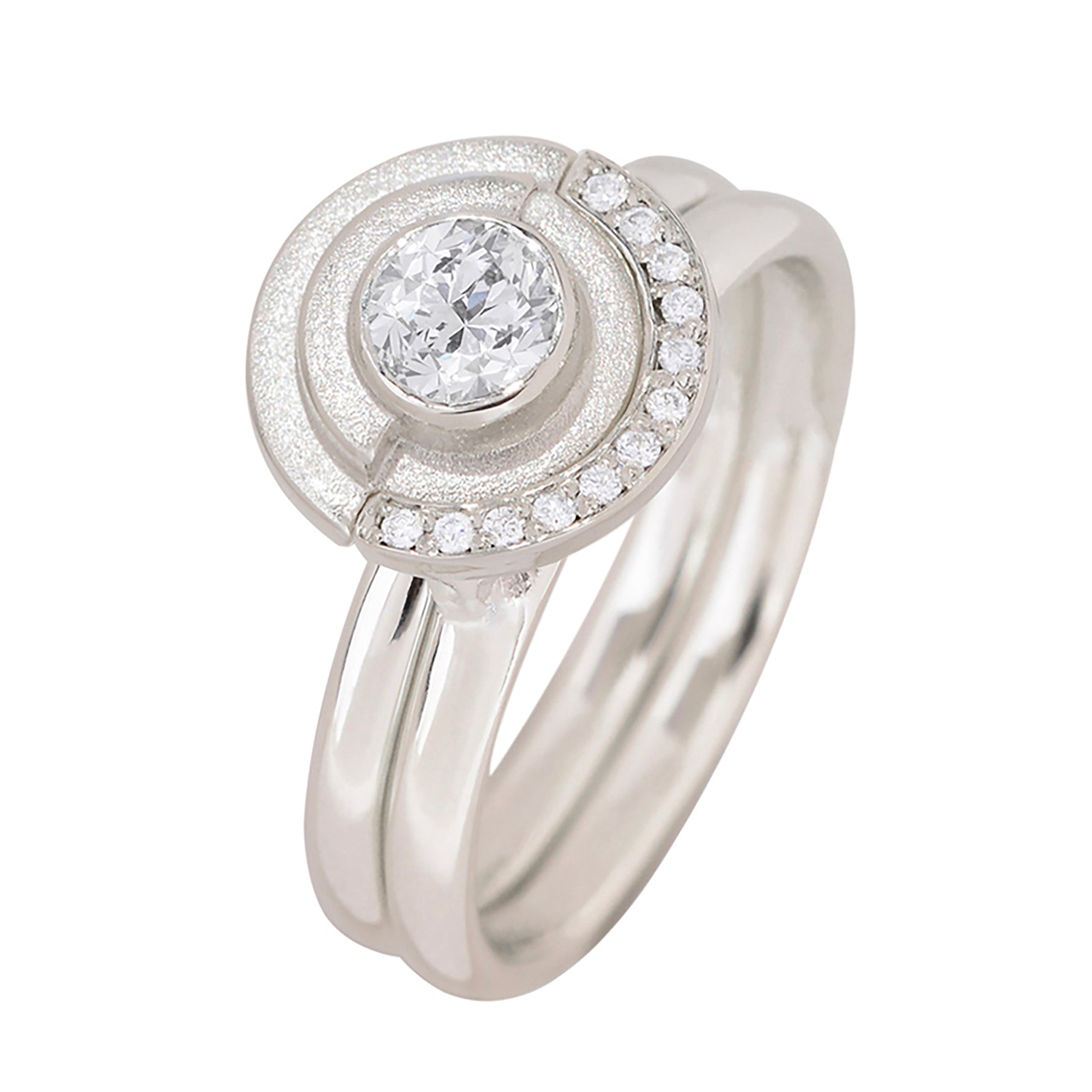 White Gold Diamond Deco Ring Set