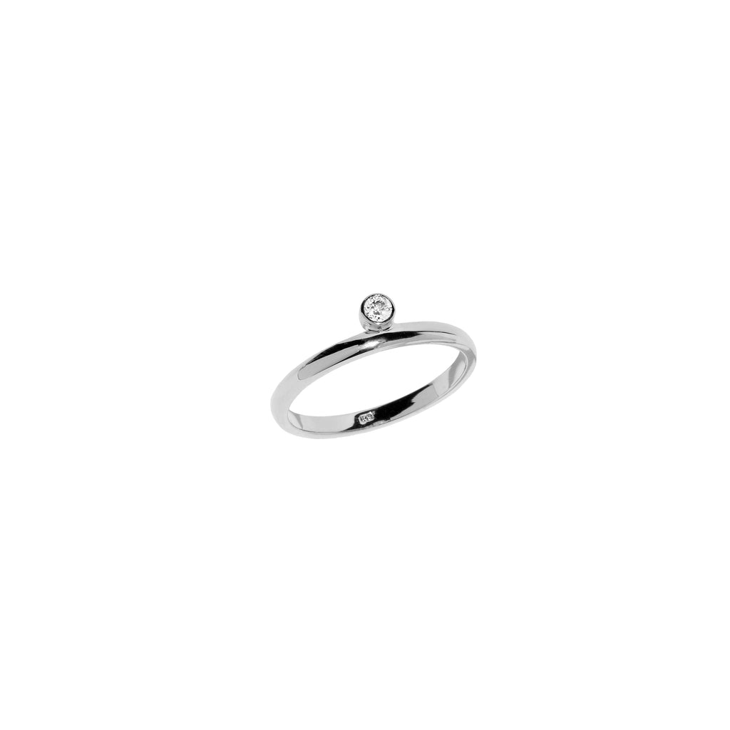 white gold and diamond ring, handmade in Dublin by Rachel Swan Goldsmith