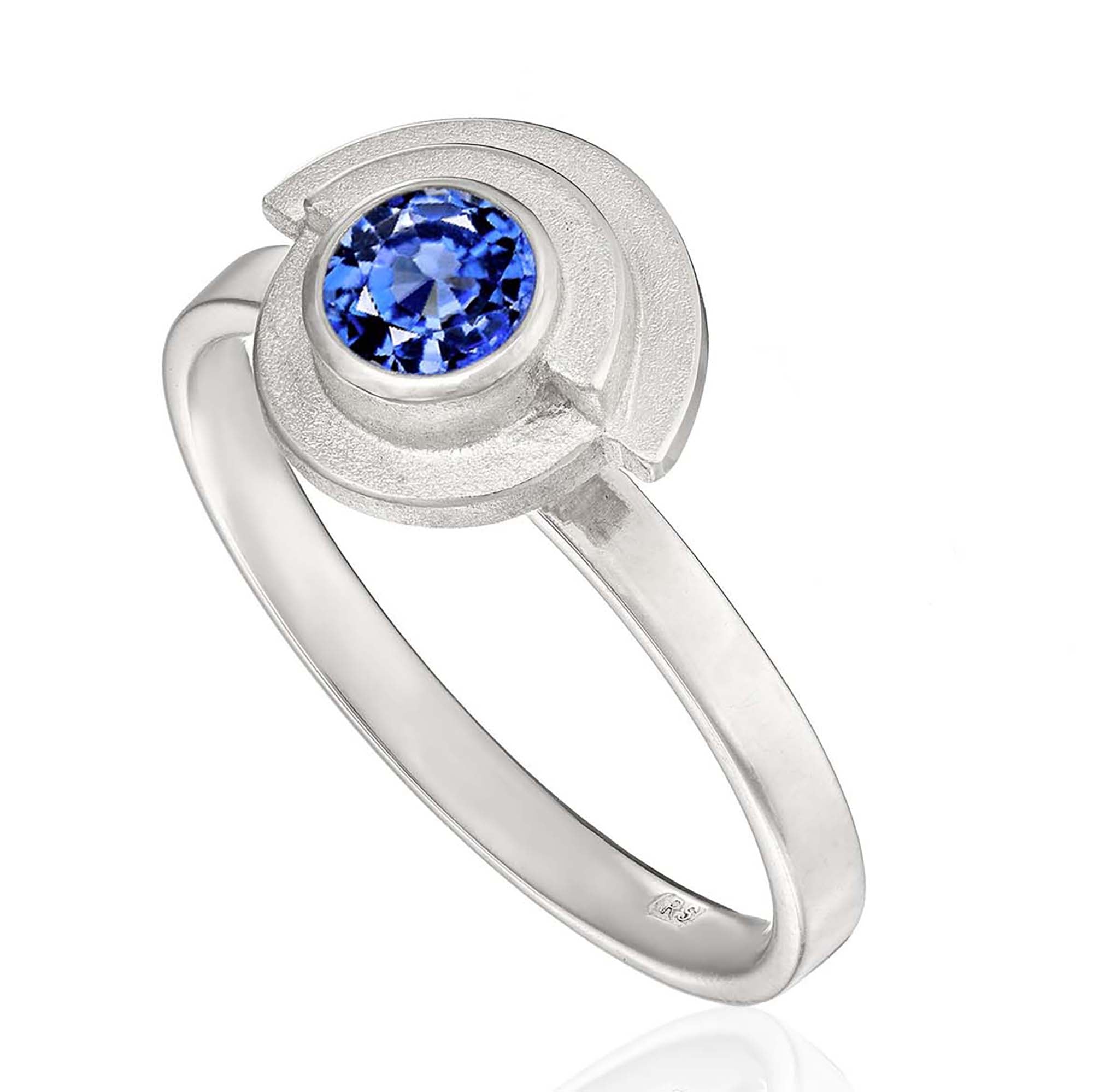 White Gold Sapphire Deco Ring