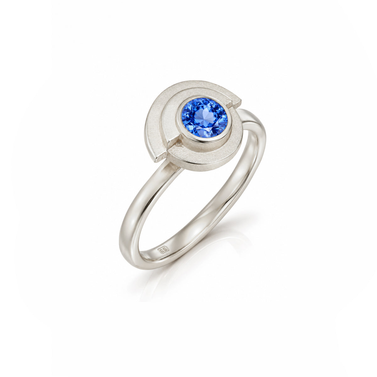 White Gold Sapphire Deco Ring